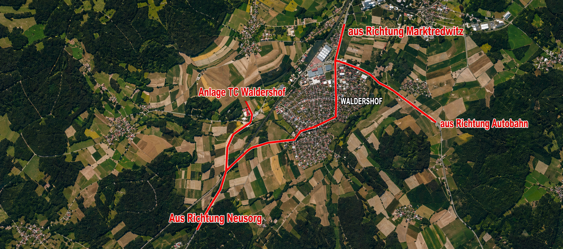Anfahrt Anlage TC Waldershof